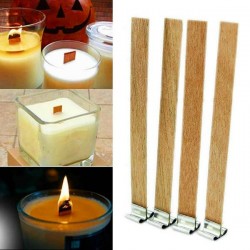 Wooden Candle Wick, 12x150mm, Pretabbed